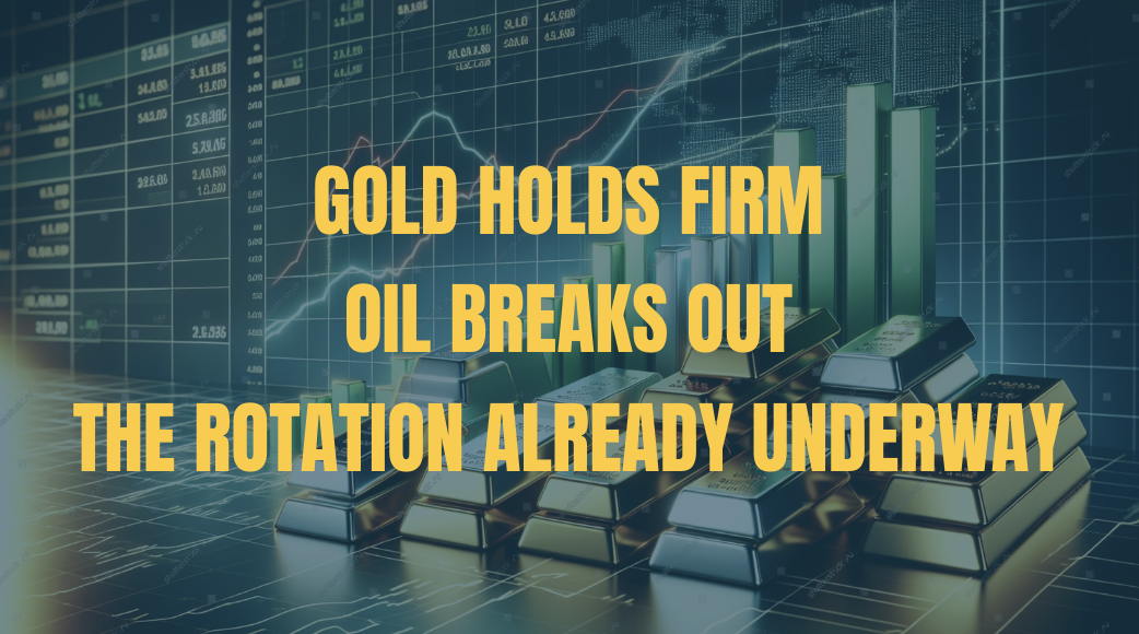 Gold Holds Firm, Oil Breaks Out, and the Rotation Already Underway
